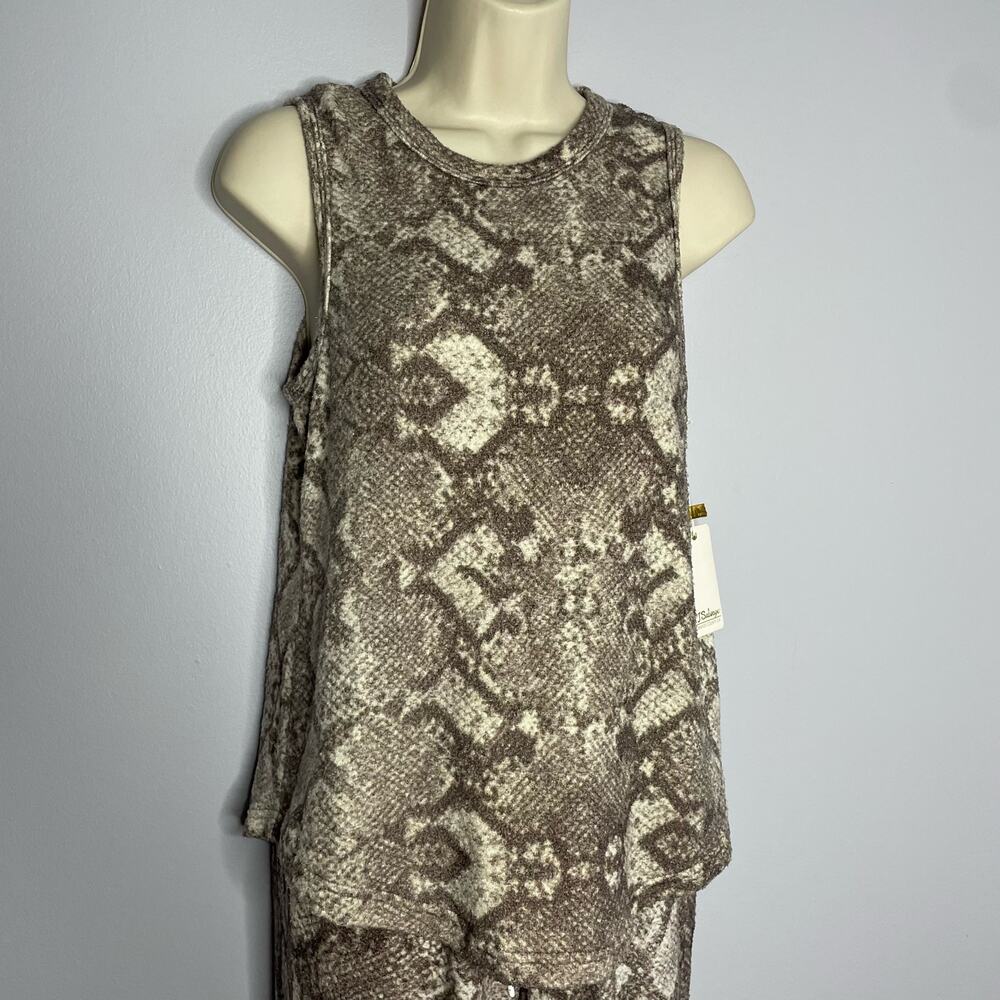 P. J Salvage Snake animal Print Lounge Pijama Set Pants Relax Lightweight Sz S - Picture 3 of 8
